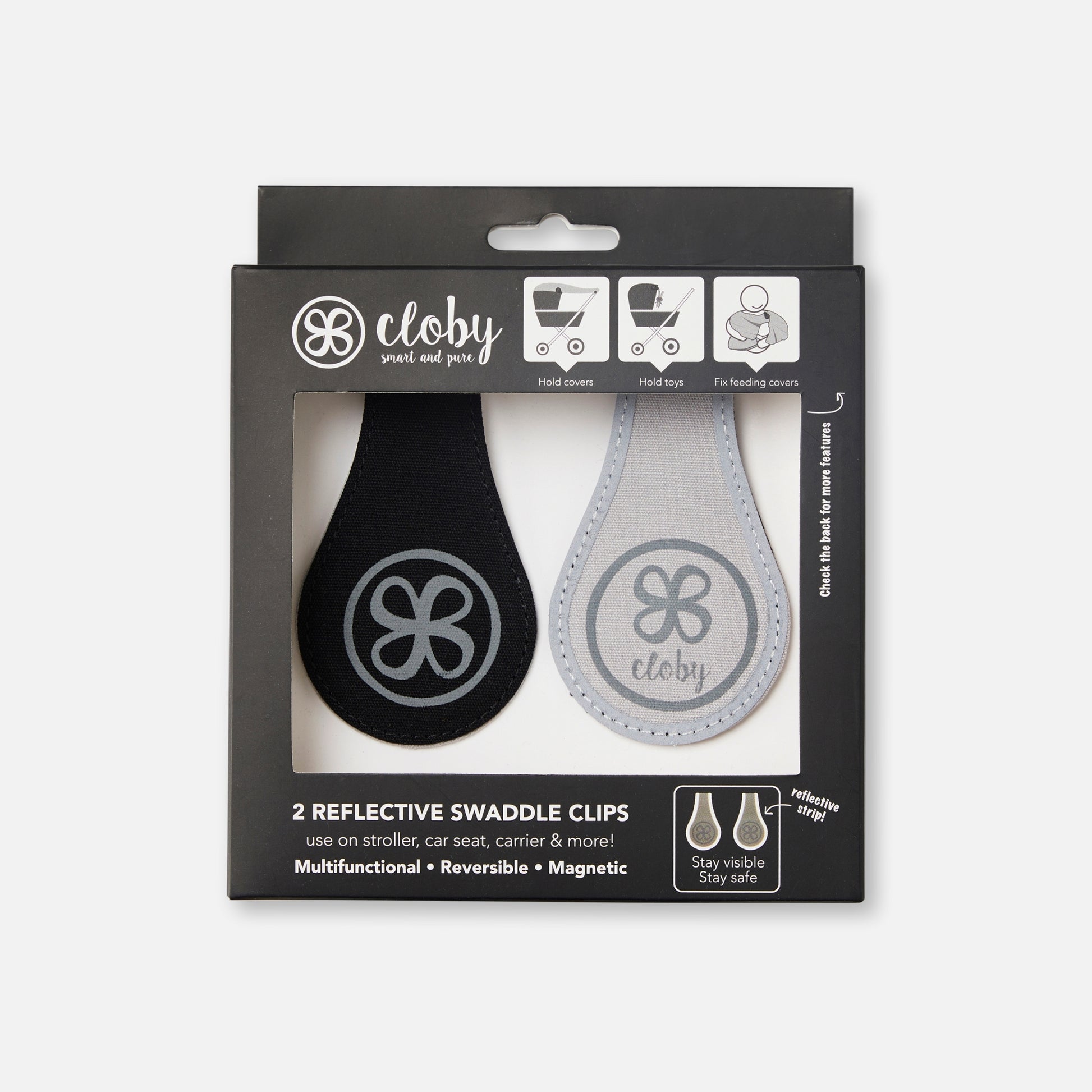 Cloby's Swaddle Clips in doosje - Reflecterend