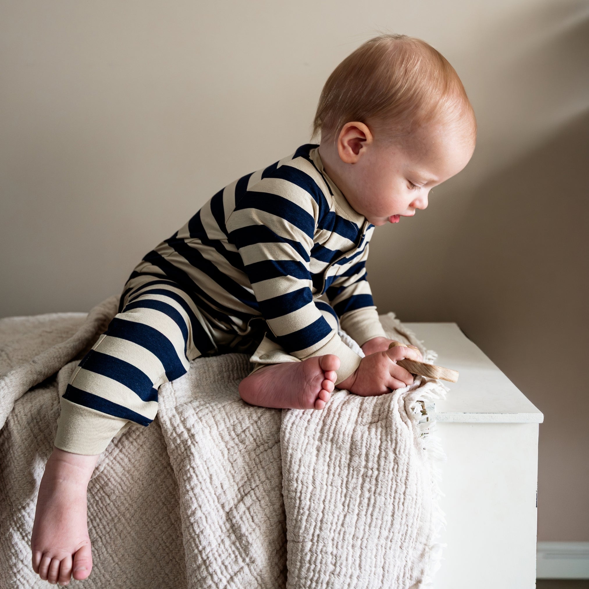 Boxpakje in Navy Stripe – UPF 50+