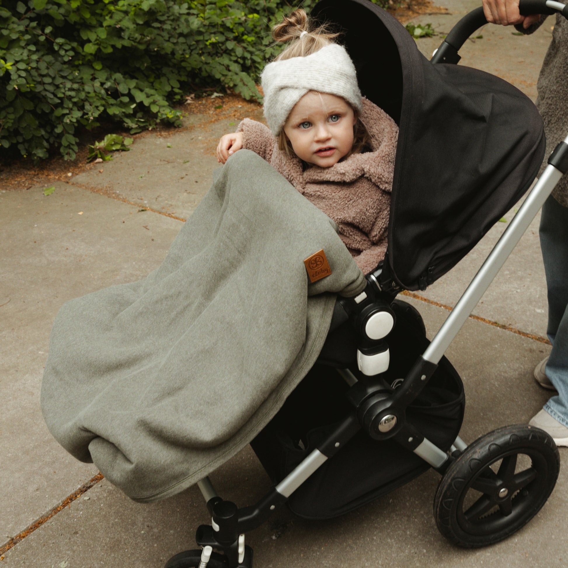 Teddy deken over buggy - Cloby, Forest Green