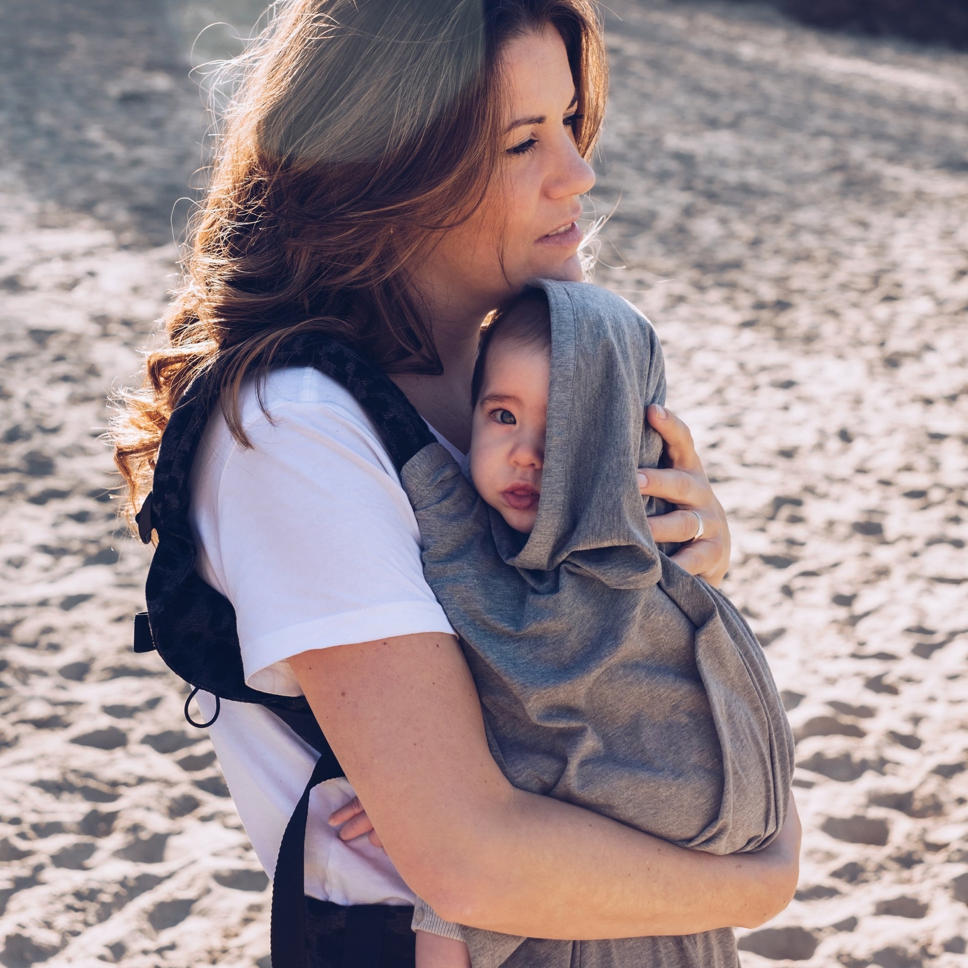 Grijze UPF50 doek voor baby's