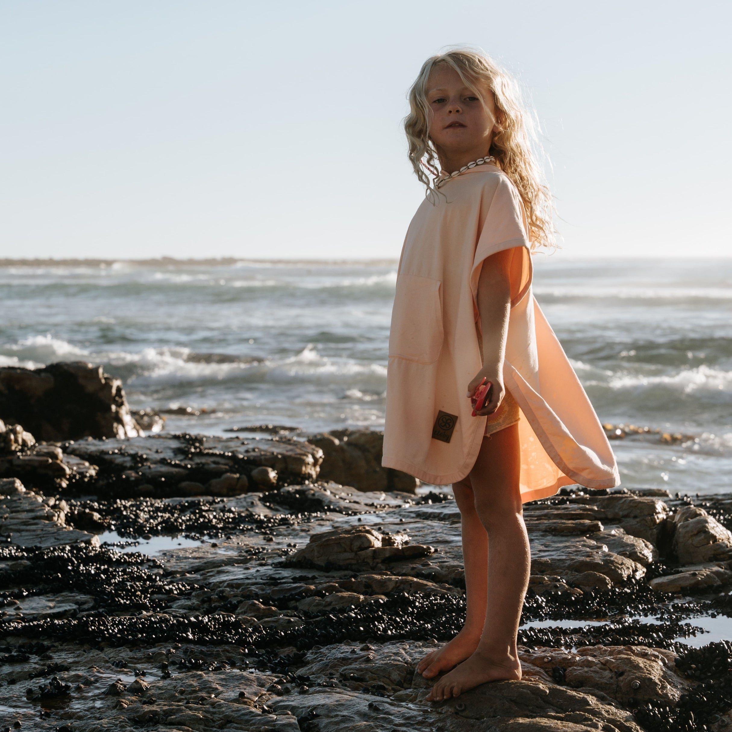 UV poncho in Peachy Summer – UPF 50+