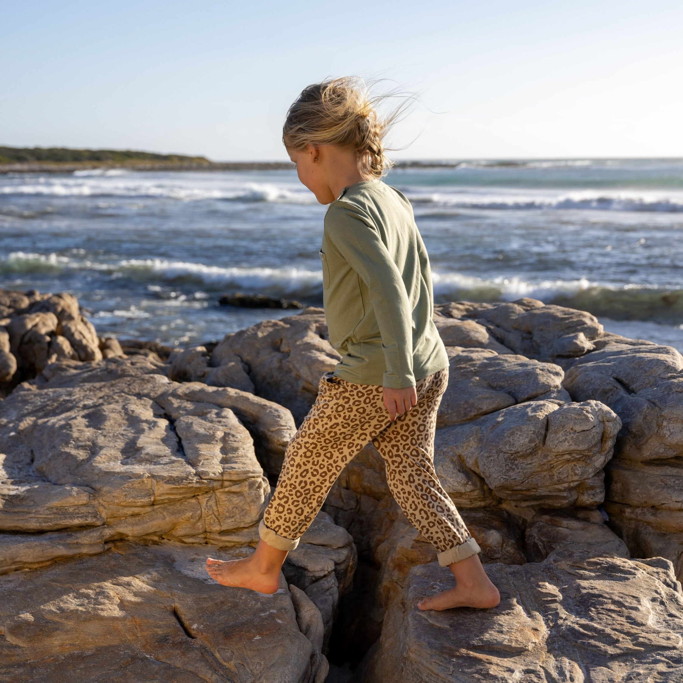 Langarmshirt in Olive Green – UPF 50+