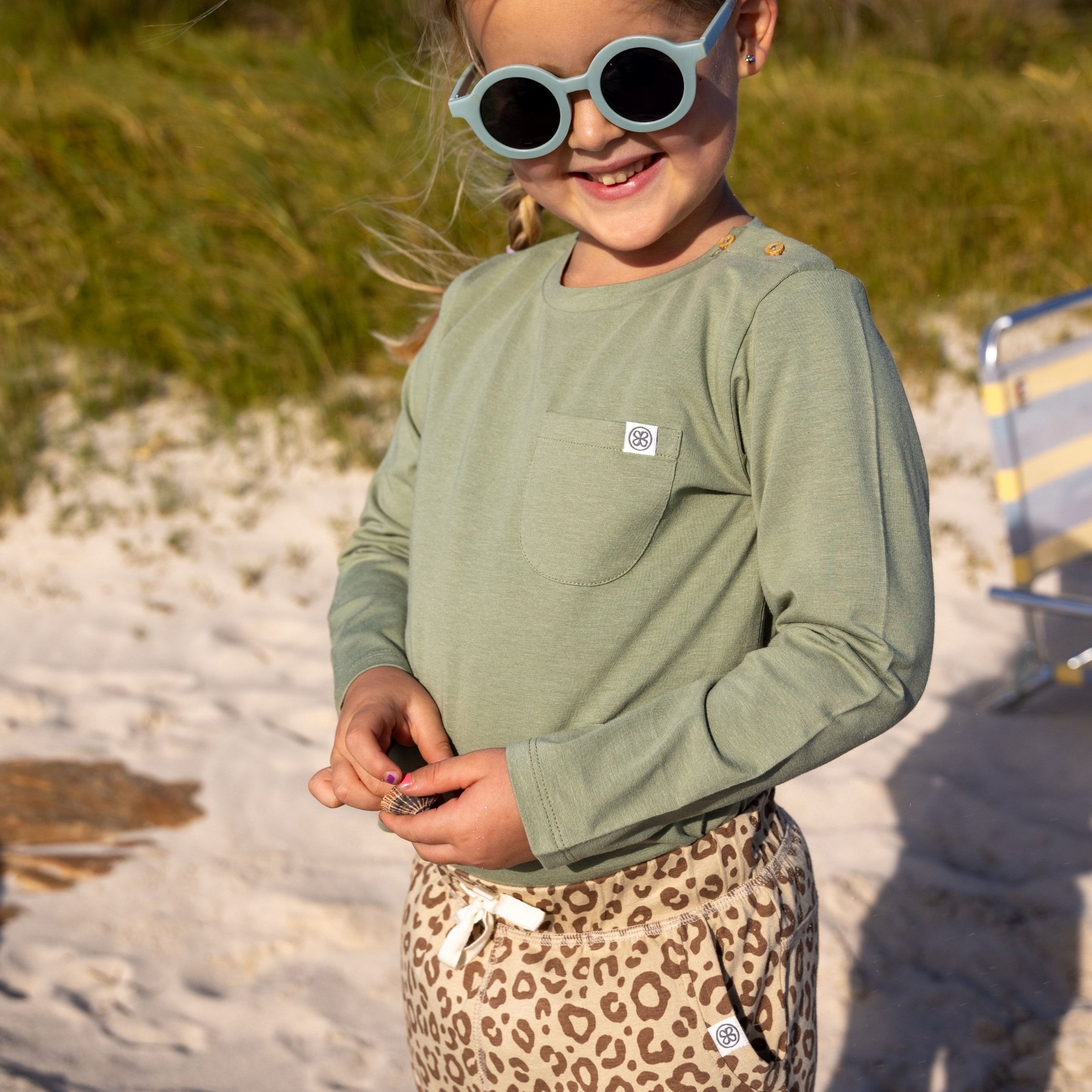 Langarmshirt in Olive Green – UPF 50+